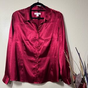 Coldwater Creek dark red blouse.